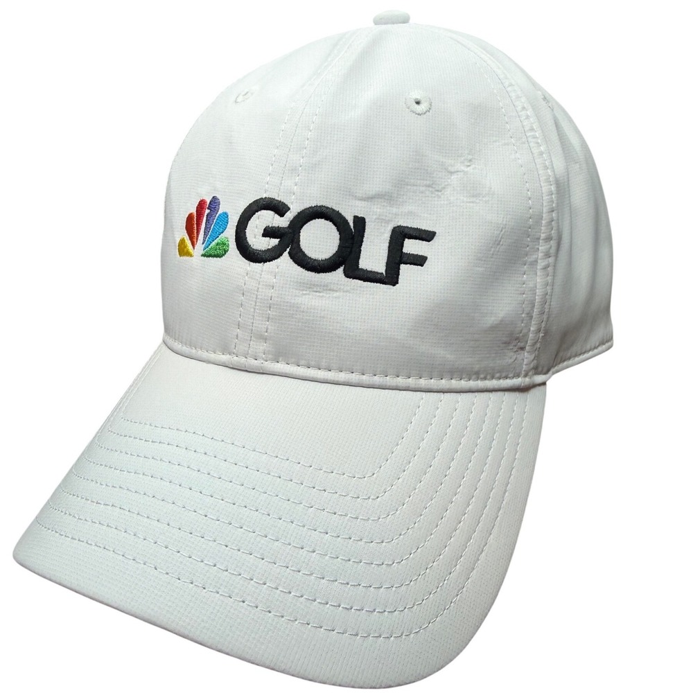 FootJoy NBC Golf Hat White Ripstop Performance Adjustable FJ Cap